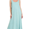 Zenana French Terry Twisted Strap Midi Dress - DUSTY TEAL