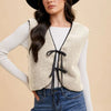Annie Wear V-Neck Tie Detail Vest Coat - Cream
