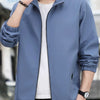 Men's Plus Size Zip Up Long Sleeve Jacket - Blue