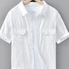 Men's Plus Size Button Up Short Sleeve Shirt - White