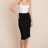 BOMBOM Elastic Waist Pencil Skirt - Black