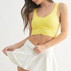 MONO B Ruched Front Active Tank - LEMON