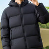 Men's Full Size Warm Padded Hooded Puffer Jacket Plus Size - Black