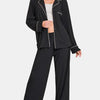 Zenana Button Down Long Sleeve Top and Pants Lounge Set - Black