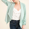 And The Why Stretch Non-Wrinkled Basic Open-Front Blazer - Mint