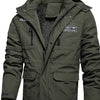Men's Plus Size Winter Warm Hooded Padded Coat - Green