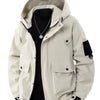 Men's Full Size Casual Hooded Cargo Jacket Plus Size - Beige