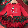 Children's Christmas Stocking Tulle Ruffle Dress - Red