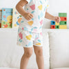 Children's Floral Print Tee and Shorts Set - White
