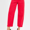 RISEN High Rise Ankle Cuffed Barrel Pants - SCARLET
