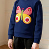 Children's Butterfly Crew Neck Sweatshirt - Dark Navy
