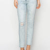 Risen Full Size High Rise Distressed Skinny Jeans - Light