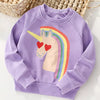 Children's Unicorn Rainbow Graphic Sweatshirt - Lavender