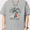 Men's Plus Size Graphic Round Neck Short Sleeve T-Shirt - Grey
