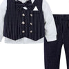 Children's Striped Vest and Pants Suit Set - Dark Navy