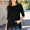 Basic Bae Full Size Round Neck Pocketed T-Shirt - Black