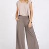 Mittoshop Yoga Air Stretch Elastic Waist Wide Leg Pants - Smokey Taupe