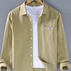 Men's Plus Size Button Up Long Sleeve Shirt - Green Coffee