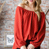 Heimish Full Size Swiss Dot Off Shoulder Top - Rust