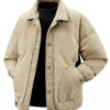 Men's Plus Size Quilted Snap-Down Padded Coat - Khaki