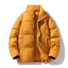 Men's Plus Size Warm Padded Puffer Jacket - Gold