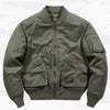 Men's Plus Size Classic Zip Up Bomber Jacket - Army Green