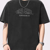 Men's Plus Size Letter Round Neck Short Sleeve T-Shirt - Black Gray