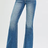 RISEN Full Size Tummy Control High Rise Flare Jeans Plus Size - DARK