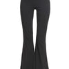 Zenana Raw Edge Hem Flare Yoga Pants - BLACK