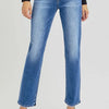 RISEN Mid Rise Ankle Tapered Jeans - DARK
