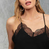 BiBi Lace Cami Solid Tank Top - BLACK