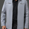 Men's Full Size Zip Up Long Sleeve Jacket Plus Size - Gray