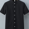 Men's Plus Size Button Up Short Sleeve Shirt - Black
