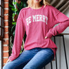 Heimish Ribbed Exposed Seam Long Sleeve T-Shirt - Hot Pink