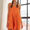 ADORA Wide Leg Overall Romper - ORANGE