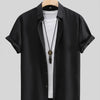 Men's Button Up Short Sleeve Shirt - Black