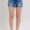 Judy Blue Full Size V-Front Denim Shorts with Shield Pockets Plus Size - MD