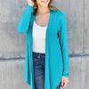 Basic Bae Full Size Open Front Long Sleeve Cardigan - Sky Blue