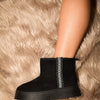 WILD DIVA Round Toe Platform Boots - Black
