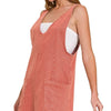 Zenana Washed Adjustable Strap Denim Overall Dress - CABERNET