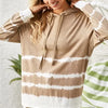 BiBi Drawstring Tie-Dye French Terry Hoodie - Tan