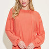 Basic Bae Full Size Ribbed Round Neck Long Sleeve T-Shirt - Orange