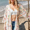 Heimish Full Size Multi Color Floral Open Cardigan Plus Size - Ivory Multi