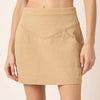 Mittoshop Zipper Back Twill Mini Skirt - Tan