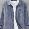 Men's Plus Size Button Up Long Sleeve Shirt - Gray Blue