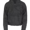 Men's Cozy Faux Fur Quarter-Zip Sweater - Dark Gray
