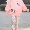 Children's Floral Sweatshirt & Leggings Set - Blush Pink