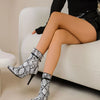 Point Toe Stiletto Boots - Snake Pattern