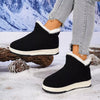 Cozy Knit Ankle Boots with Plush Lining - Black