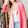 Heimish Open Front Long Sleeve Blazer - NEONPINK